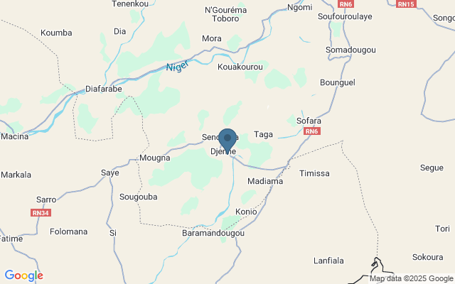 Kaart met locatie Djenné-Djenno